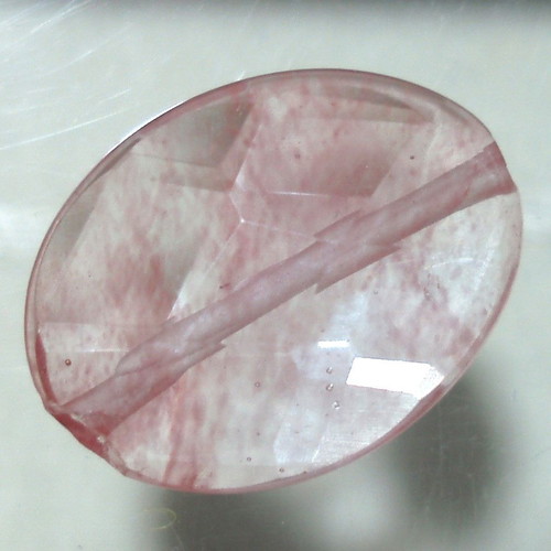 Quartz mineral with oxide inclusions like new