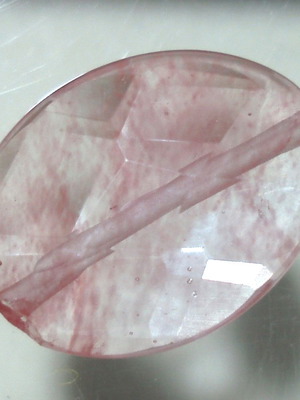 Quartz mineral with oxide inclusions like new
