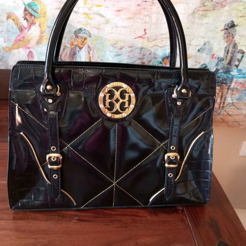 GIZIA leather black handbag new with gold details