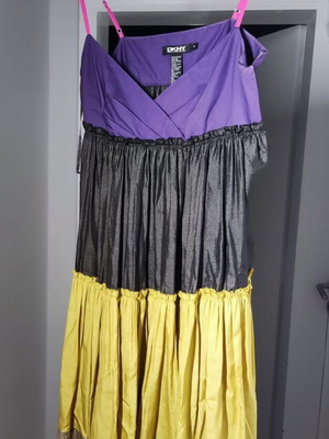 DKNY Cocktail Dress like new, size S/M, purple and gold