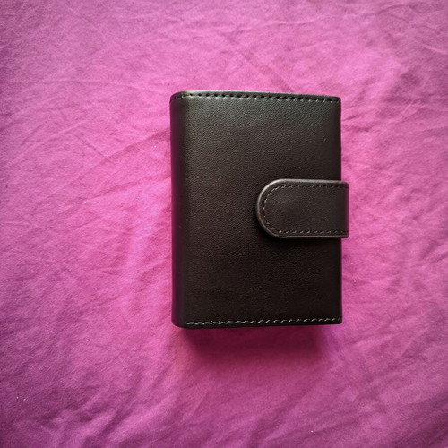 Wallet for money and cards with RFID and slide mechanism black new
