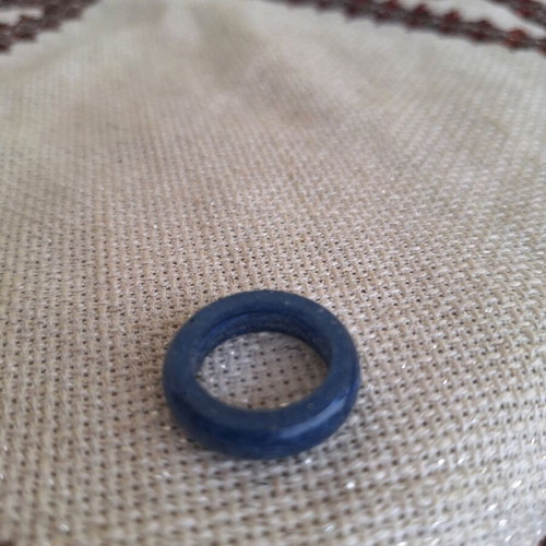 Blue ring new with liquid glass, size 18