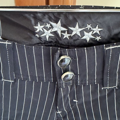 Bershka striped capri bermuda shorts size XS like new, black and blue