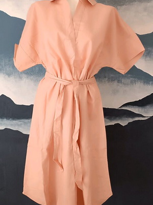 Summer dress new, linen, pink, size L