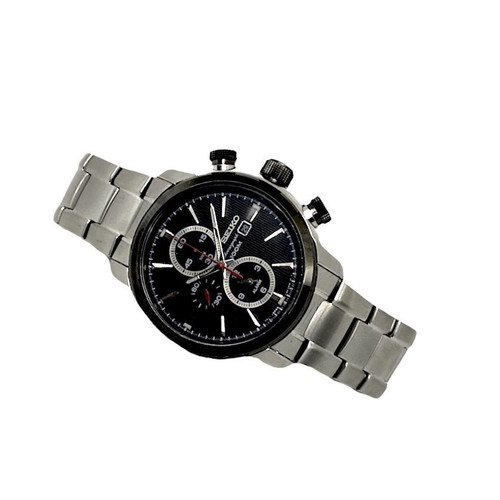 Seiko chronograph used quartz 44mm with alarm men's watch
