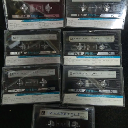 Audio cassette tapes used, pack of 23, recorded once