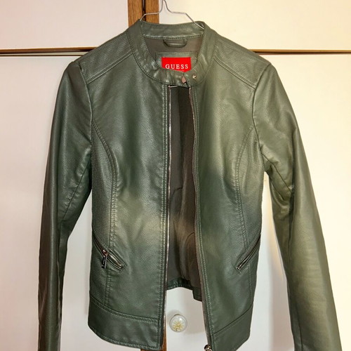 Guess leather jacket XS like new, green