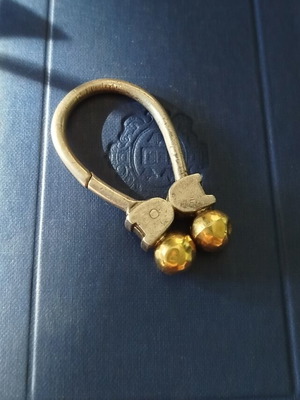 Folli Follie silver key holder with 18k gold balls