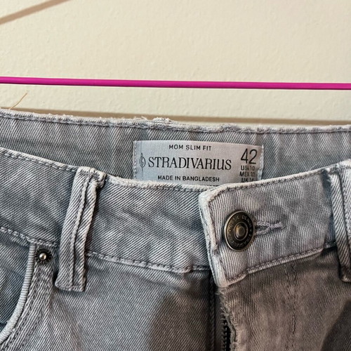 Stradivarius mom slim fit gray jeans like new, size XL