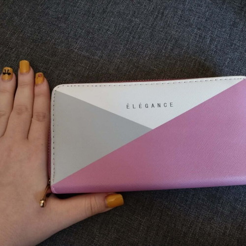 Wallet new with pink, gray and white colors