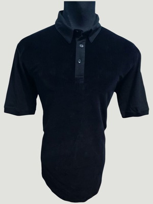 Men's Black Velour Polo Shirt like new, XL