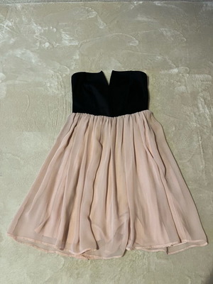 Strapless dress like new, black and pink, size S