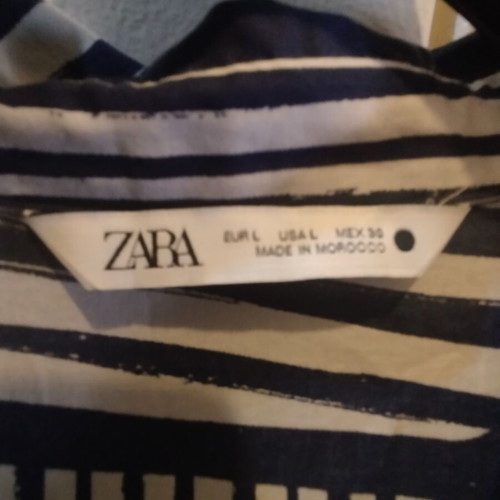 Zara dress size L new, white and blue