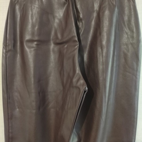 H&M leather-effect pants new, size small, burgundy