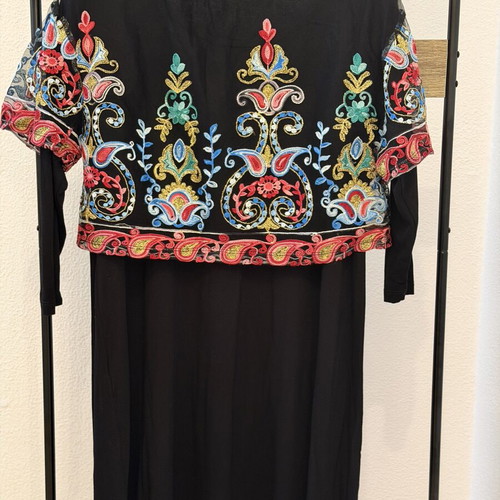 Celestino dress 2-piece set like new, black and colorful crop top
