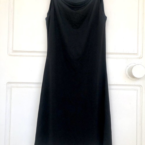 Bacirubati Mini Black Slip Dress with Floral Embroidery like new
