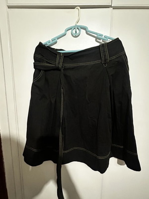 Plus Size A-line Skirt black with yellow stitching, used, size XL-XXL