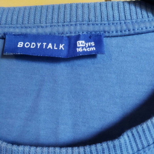 Long-sleeve cotton blue shirt like new, age 14