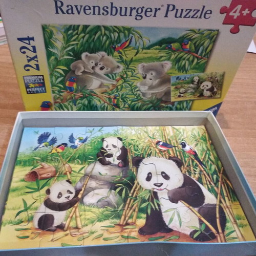 Koala and panda puzzle set used 2x24 pieces