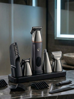 Professional 5-in-1 Grooming Kit with Trimmer and Shaver Attachments