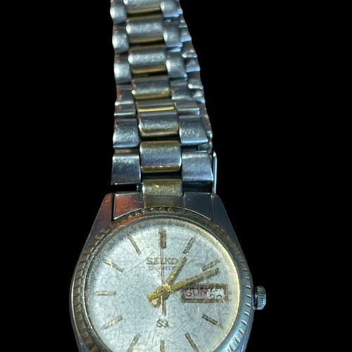 Vintage Seiko SQ women's wristwatch used, dual tone gold-silver quartz