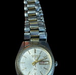 Vintage Seiko SQ women's wristwatch used, dual tone gold-silver quartz