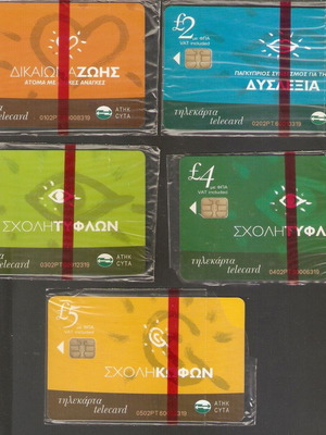 Set of 5 Cyprus Telecards New Sealed 01/2002