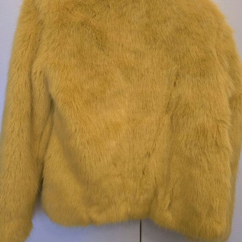Bershka fur coat like new, yellow, size S