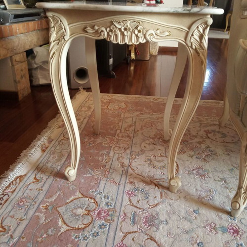 Antique set imported from Spain with two-seater sofa, bar, two stools and table like new