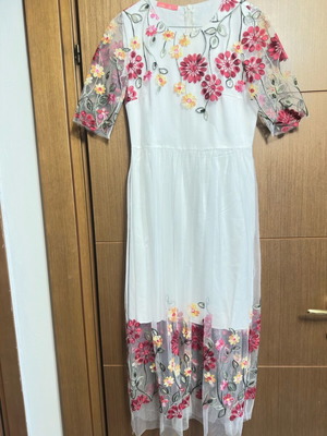 Airy evening dress like new, multicolored, size L