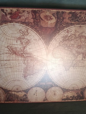 Metal Vintage World Map 40x30 cm like new
