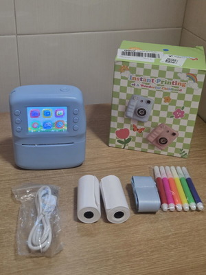 Children's digital instant camera with built-in thermal printer new