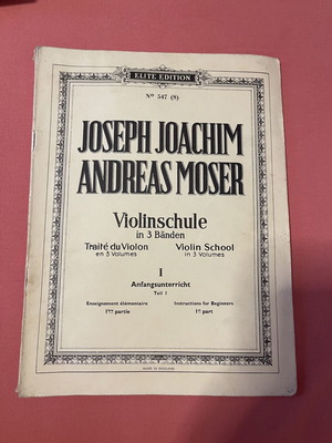 Violinschule Violin School Volume I used by Joseph Joachim & Andreas Moser