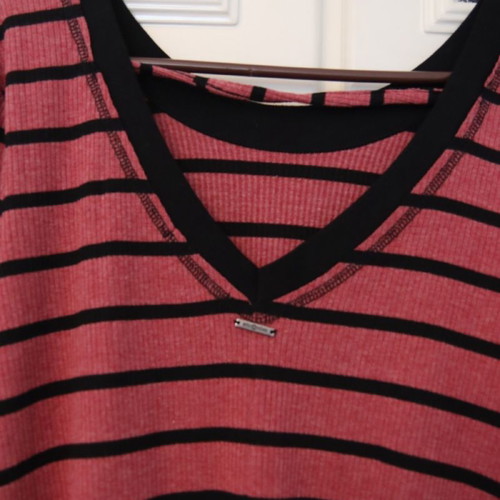 Attrattivo striped dress used, burgundy with black