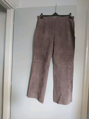 Krizia women's leather suede pants new, gray
