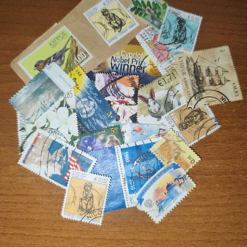 Stamps used sealed 198 pieces Greek and foreign