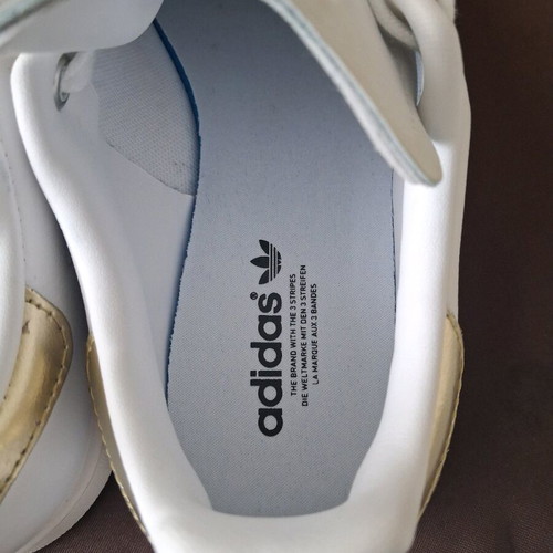 Adidas Stan Smith sneakers like new, white with gold, size 36 2/3