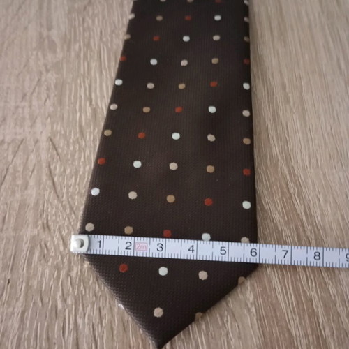Men's tie brown with dots 100% silk like new