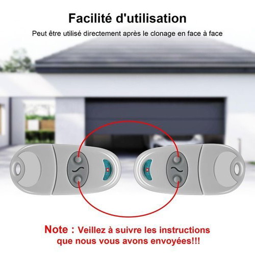 Garage door remote control 433.92 MHz, 2 channels, set of 2
