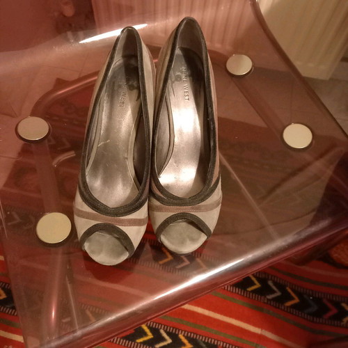 Nine West peep toe γκρι μωβ γυναικεία παπούτσια νούμερο 39 μεταχειρισμένα