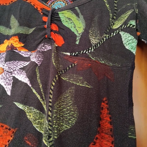 Desigual long-sleeve blouse like new, colorful with floral design
