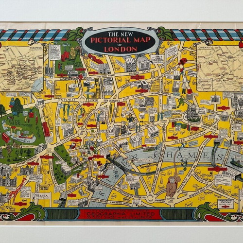 The New Pictorial Map of London 1934 like new by Geographia Ltd