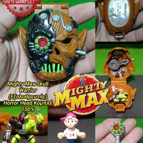 Mighty Max Skull Warrior Horror Head micro set used, rare 1992