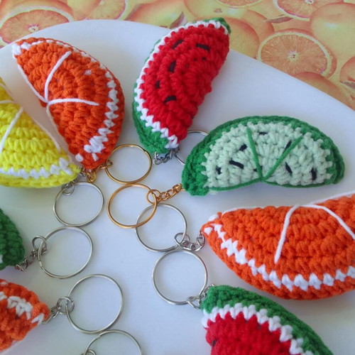 Handmade Crochet Fruit Keychain new