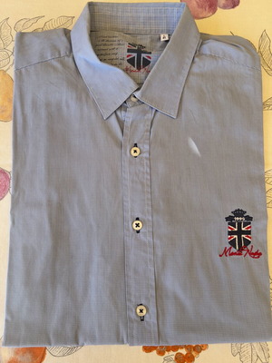 Monte Napoleone shirt used, blue, size L