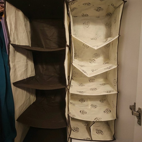 Set of 2 hanging fabric clothes organizers