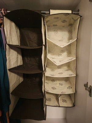 Set of 2 hanging fabric clothes organizers