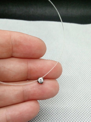 White zircon solitaire pendant handmade with silver clasp 925