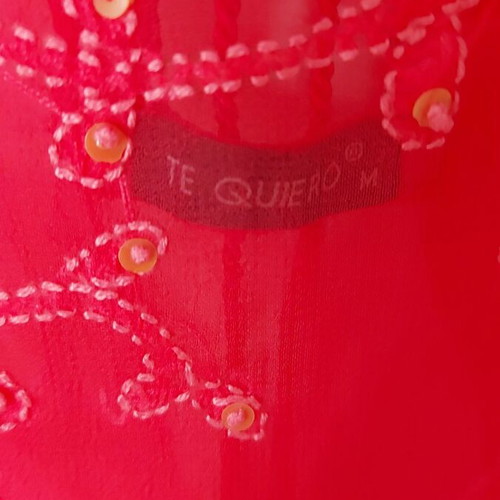 Te Quiero women's blouse used, pink, size S, transparent kaftan