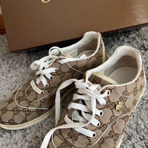 Gucci women's athletic shoes used, size 36, beige brown